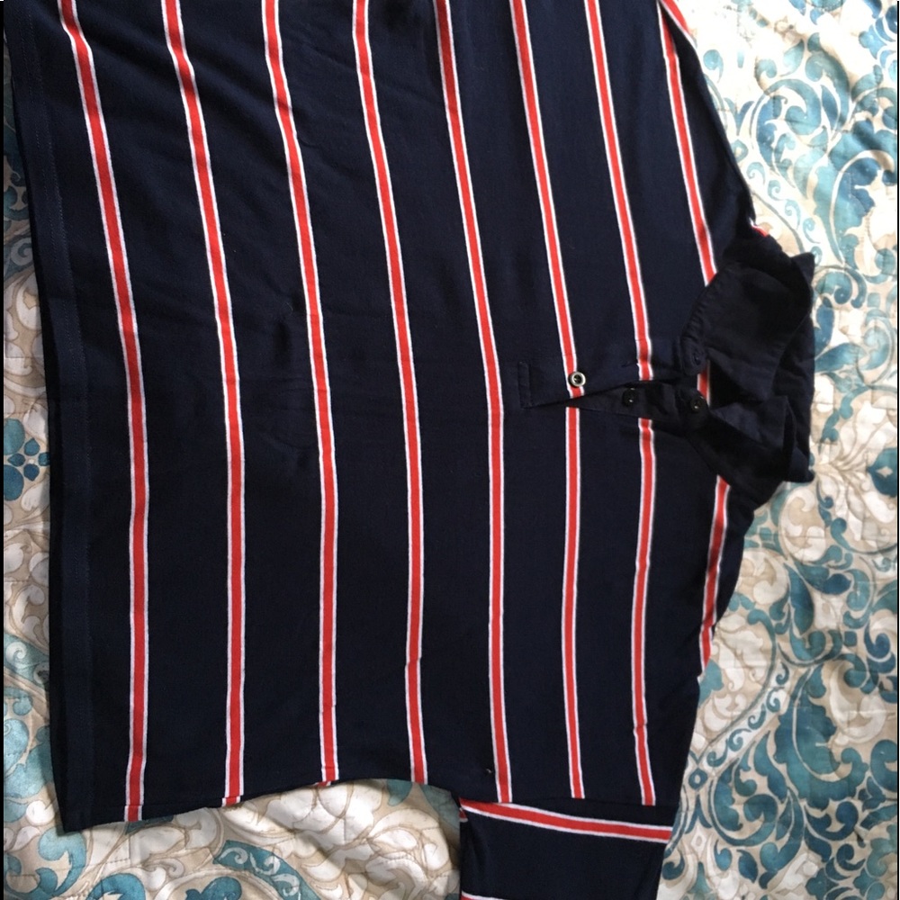 Corp top long sleeve blue white red stripes
